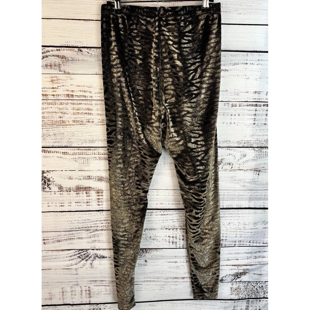 Women's Black & Gray Patterned Leggings - Picture 12 of 13